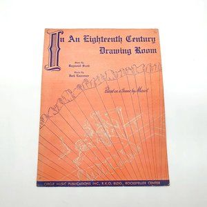 Vintage Sheet Music 1939 In An Eighteenth Century Drawing Room Piano Voice